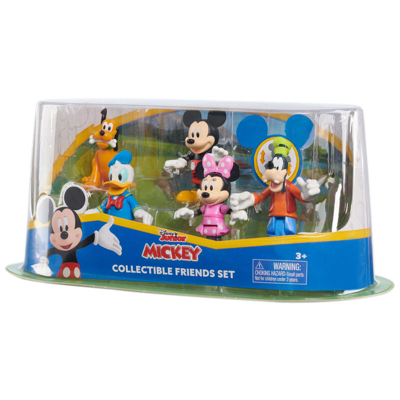 Set de figuras Disney con Mickey, Minnie, Donald, Goofy y Pluto en blister