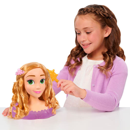 Busto de Rapunzel Disney con melena dorada y vestido morado - 6