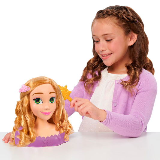 Busto de Rapunzel Disney con melena dorada y vestido morado - 6