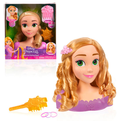 Busto de Rapunzel Disney con melena dorada y vestido morado - 3