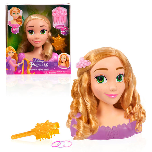 Busto de Rapunzel Disney con melena dorada y vestido morado - 3