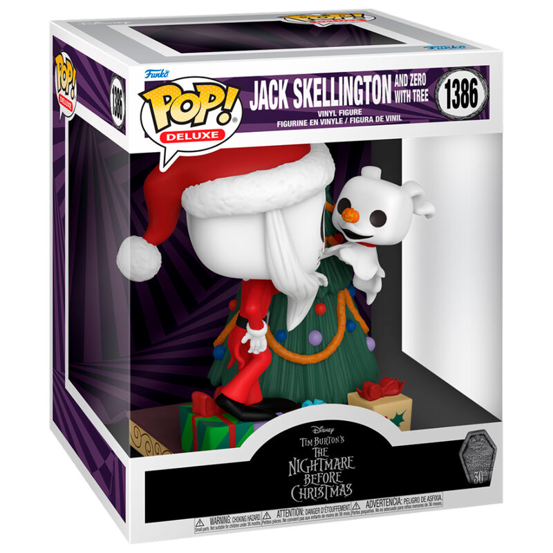 Figura Funko POP Deluxe de Jack Skellington y Zero con árbol de Navidad - 2