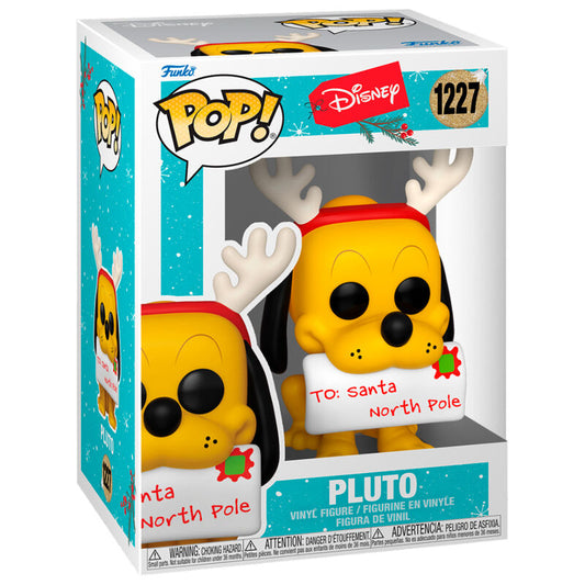 Figura Funko POP! Disney Holiday de Pluto con gorro y astas de reno