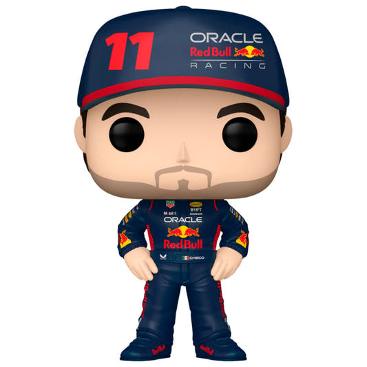Figura Funko POP de Sergio Pérez con gorra y mono de competición en su caja - 2