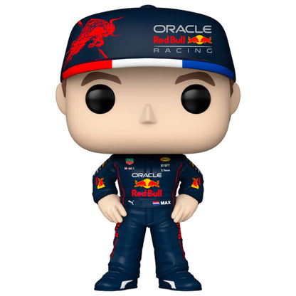Figura FUNKO POP! de Max Verstappen con gorra y mono Red Bull Racing