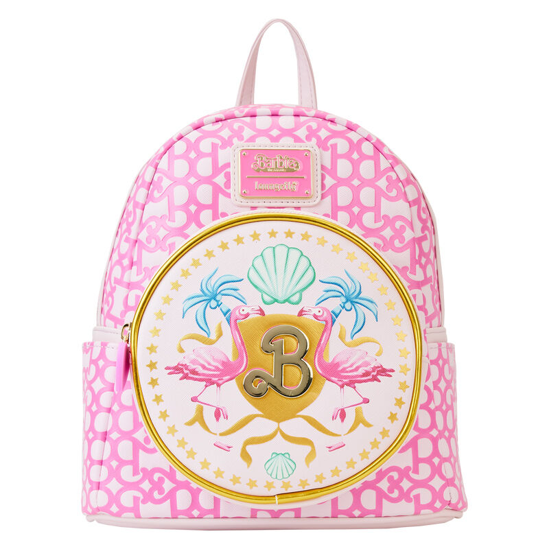 Mochila rosa Barbie Loungefly con flamencos y detalles dorados