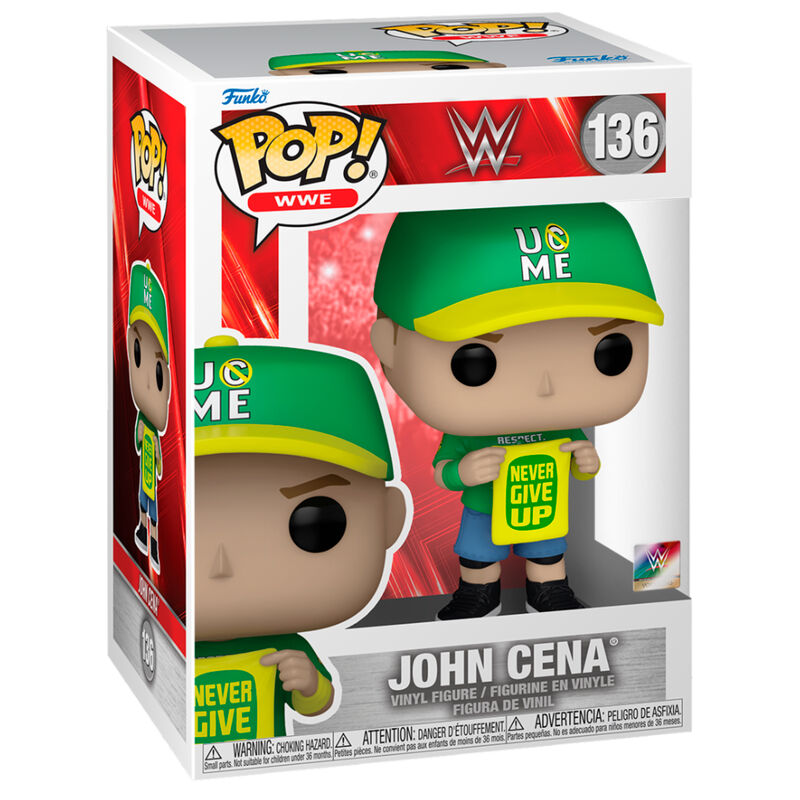 Figura Funko POP! de John Cena con gorra U C ME y camiseta Never Give Up - 2
