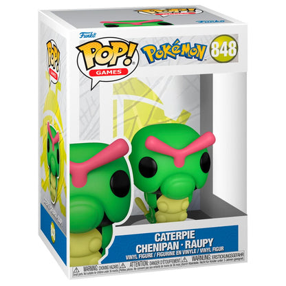 Figura Funko POP! Pokémon Caterpie verde en caja