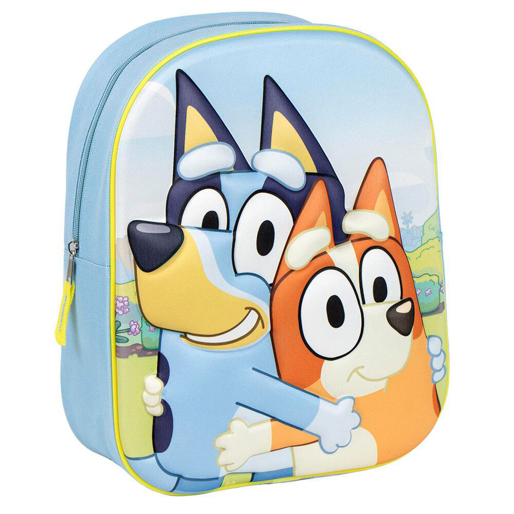 Mochila 3D azul de Bluey y Bingo de 31 cm