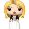 Figura Funko POP de Tiffany, la Novia de Chucky, con vestido blanco y cuchillo