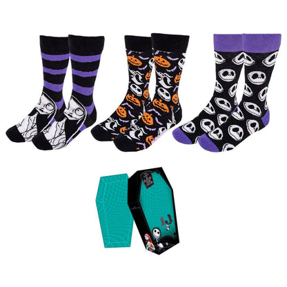 Set de tres calcetines Disney de Pesadilla Antes de Navidad con diseños de Jack Skellington