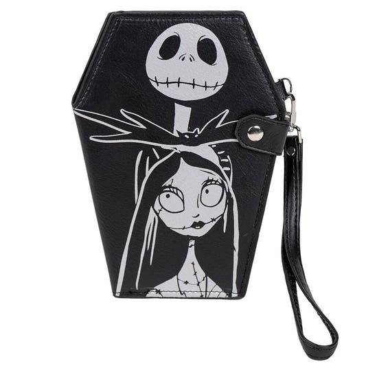 Cartera negra de Pesadilla Antes de Navidad con Jack y Sally