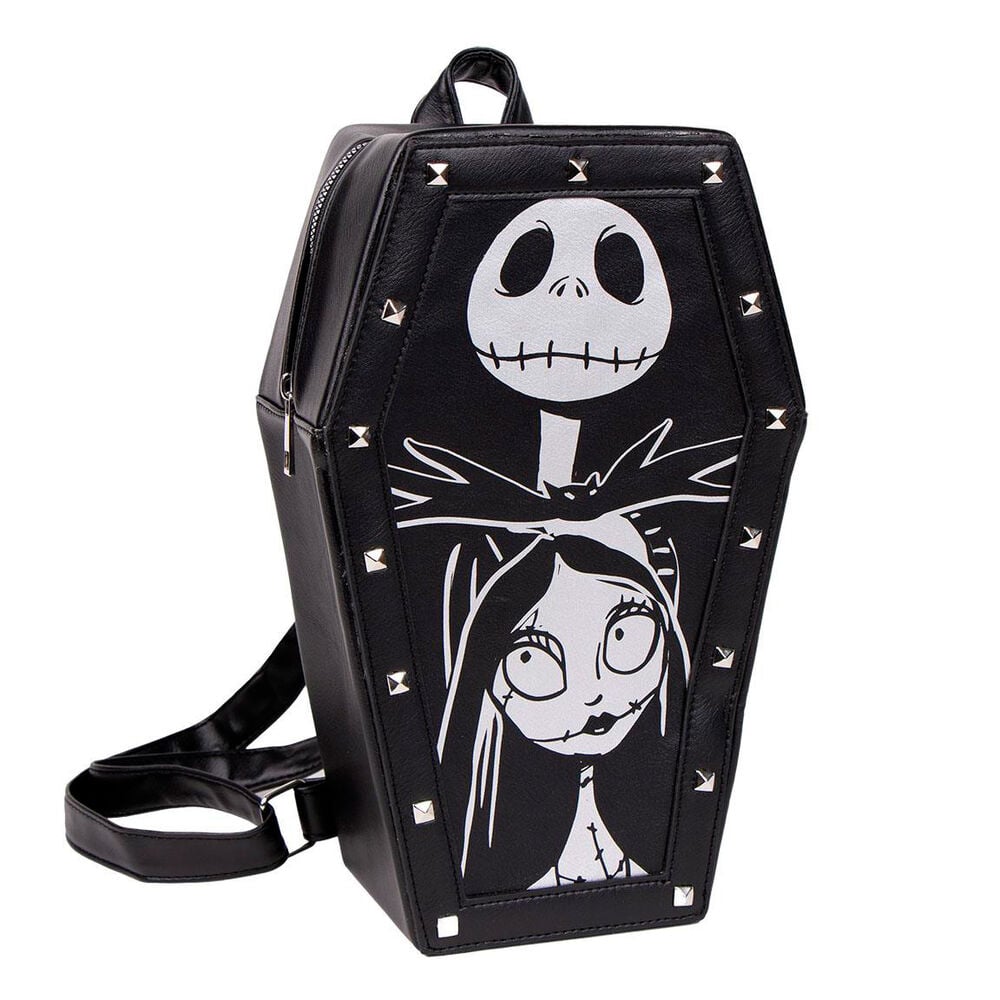 Mochila negra de Pesadilla Antes de Navidad con Jack Skellington y Sally