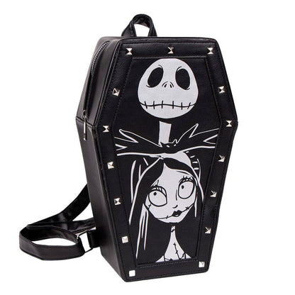 Mochila negra de Pesadilla Antes de Navidad con Jack Skellington y Sally