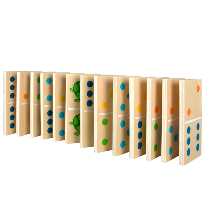 Dominó WOOMAX de madera con ilustraciones de animales y piezas de colores - 2