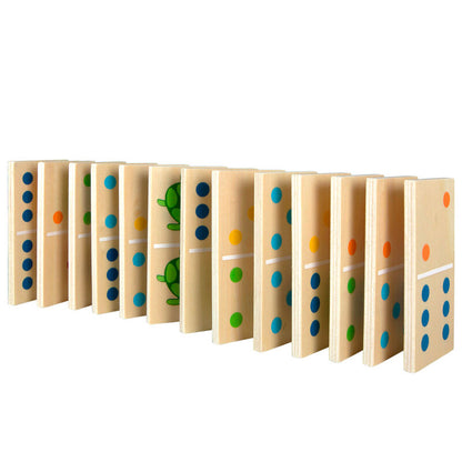 Dominó WOOMAX de madera con ilustraciones de animales y piezas de colores - 2