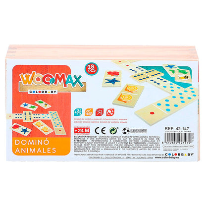 Dominó WOOMAX de madera con ilustraciones de animales y piezas de colores - 4