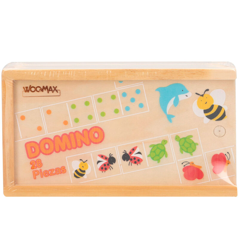 Dominó WOOMAX de madera con ilustraciones de animales y piezas de colores - 5