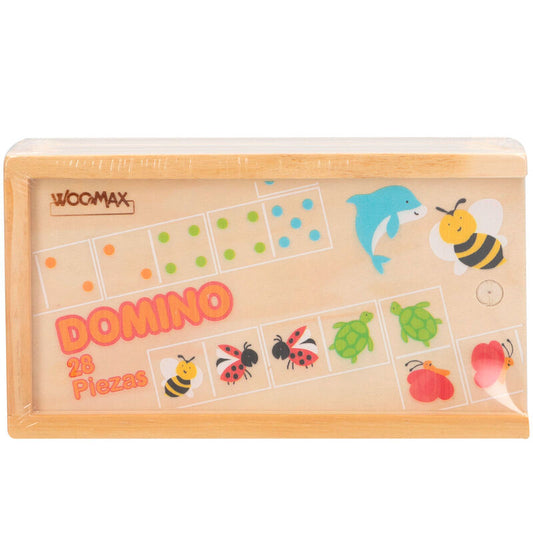 Dominó WOOMAX de madera con ilustraciones de animales y piezas de colores - 5
