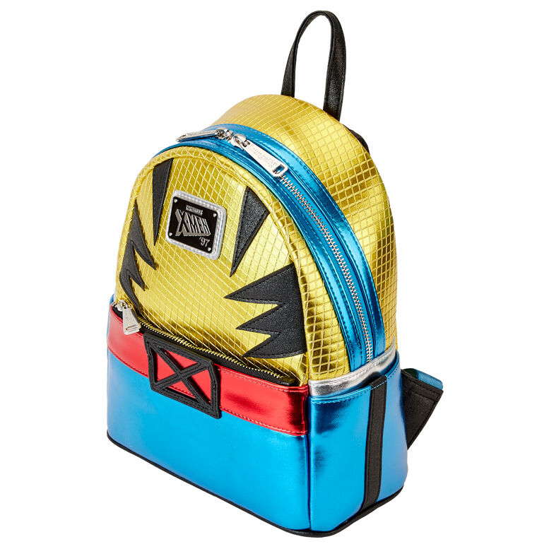 Mini mochila Loungefly de Wolverine X-Men en dorado, rojo y azul - 3