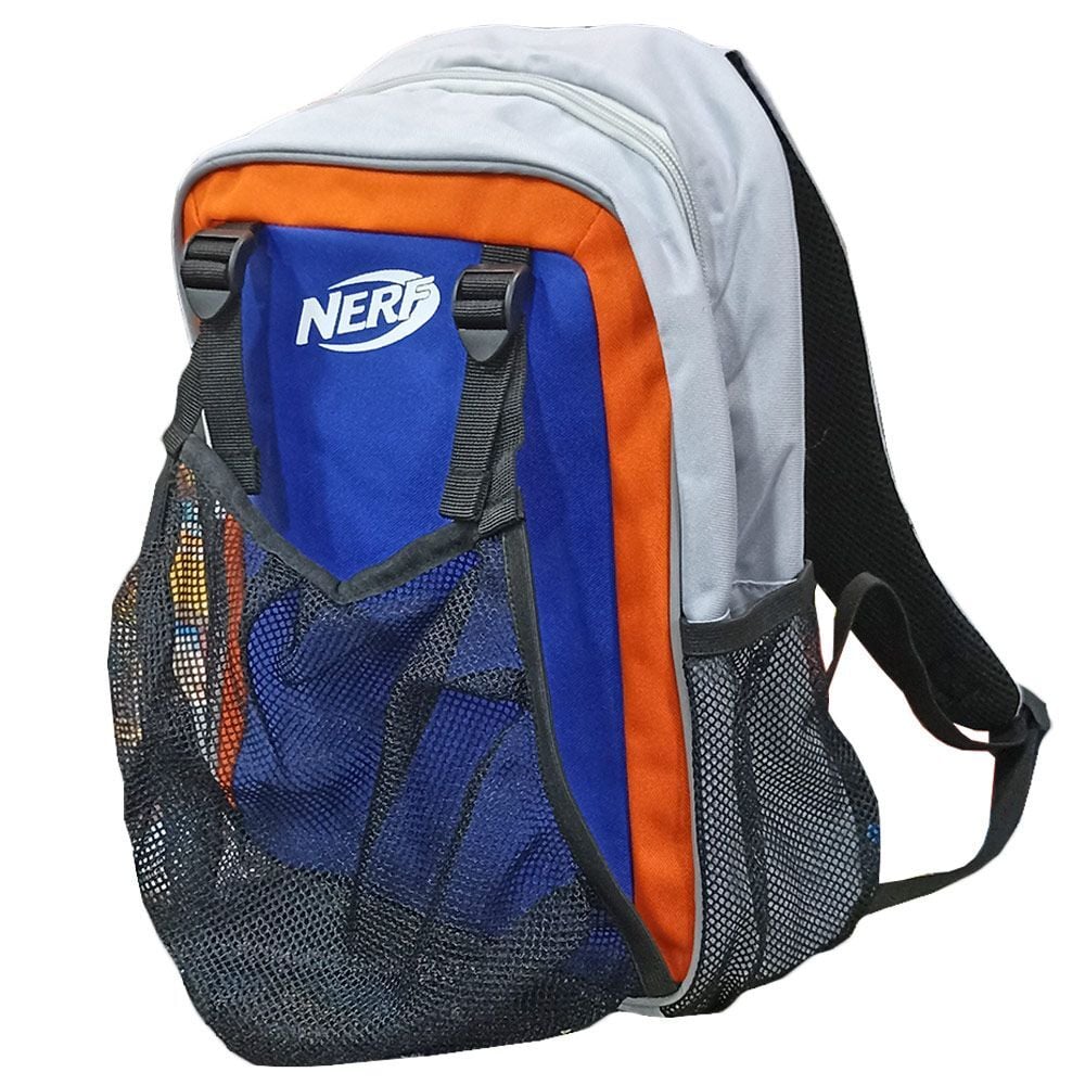 Mochila Nerf Hasbro de 38 cm en gris, azul y naranja