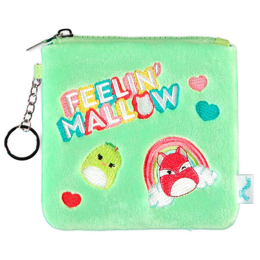 Cartera de peluche Squishmallows Mixed verde menta con bordado