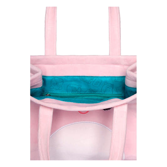 Bolso tote rosa de peluche Cailey Squishmallows con rostro bordado - 3