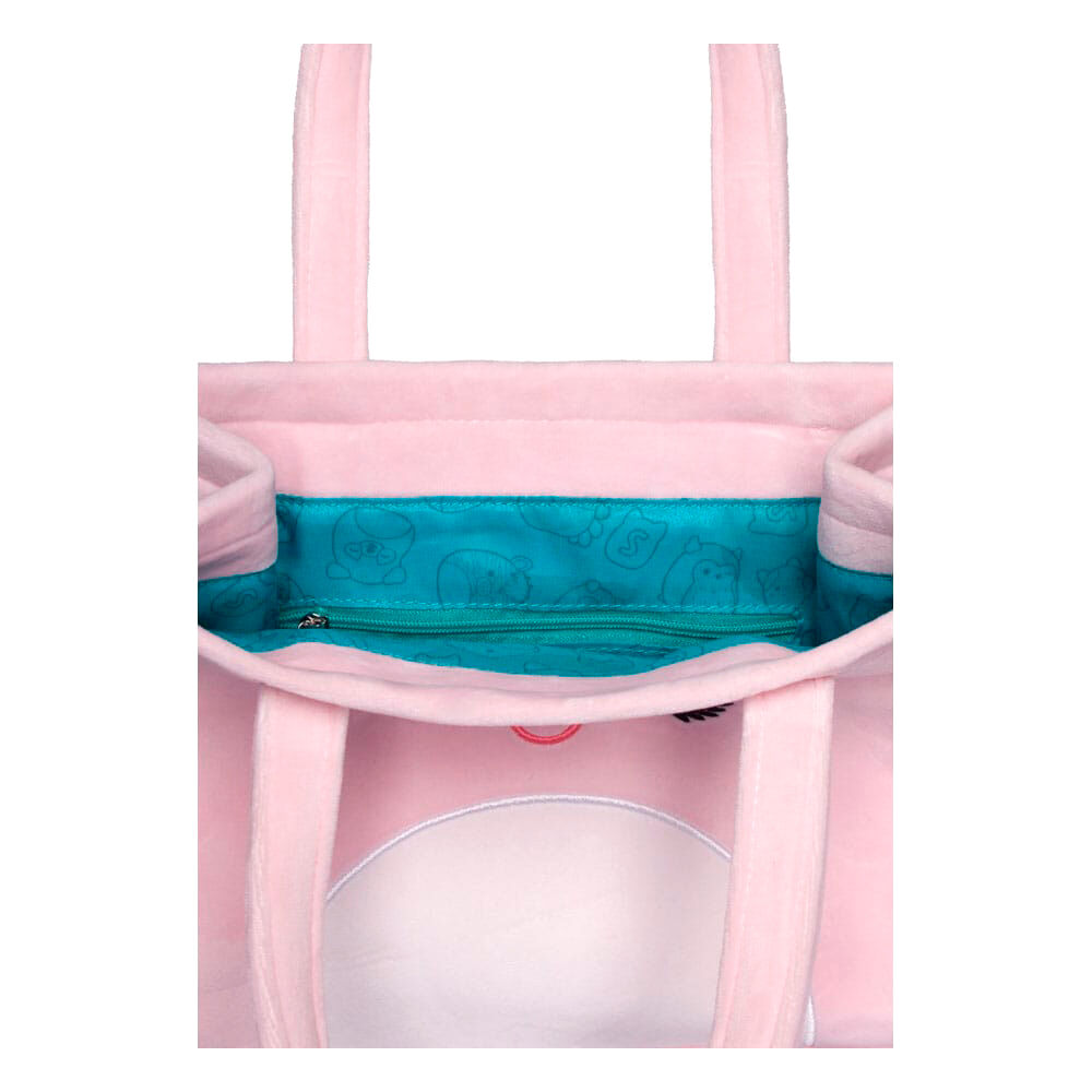 Bolso tote rosa de peluche Cailey Squishmallows con rostro bordado - 3