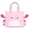 Bolso tote rosa de peluche Cailey Squishmallows con rostro bordado