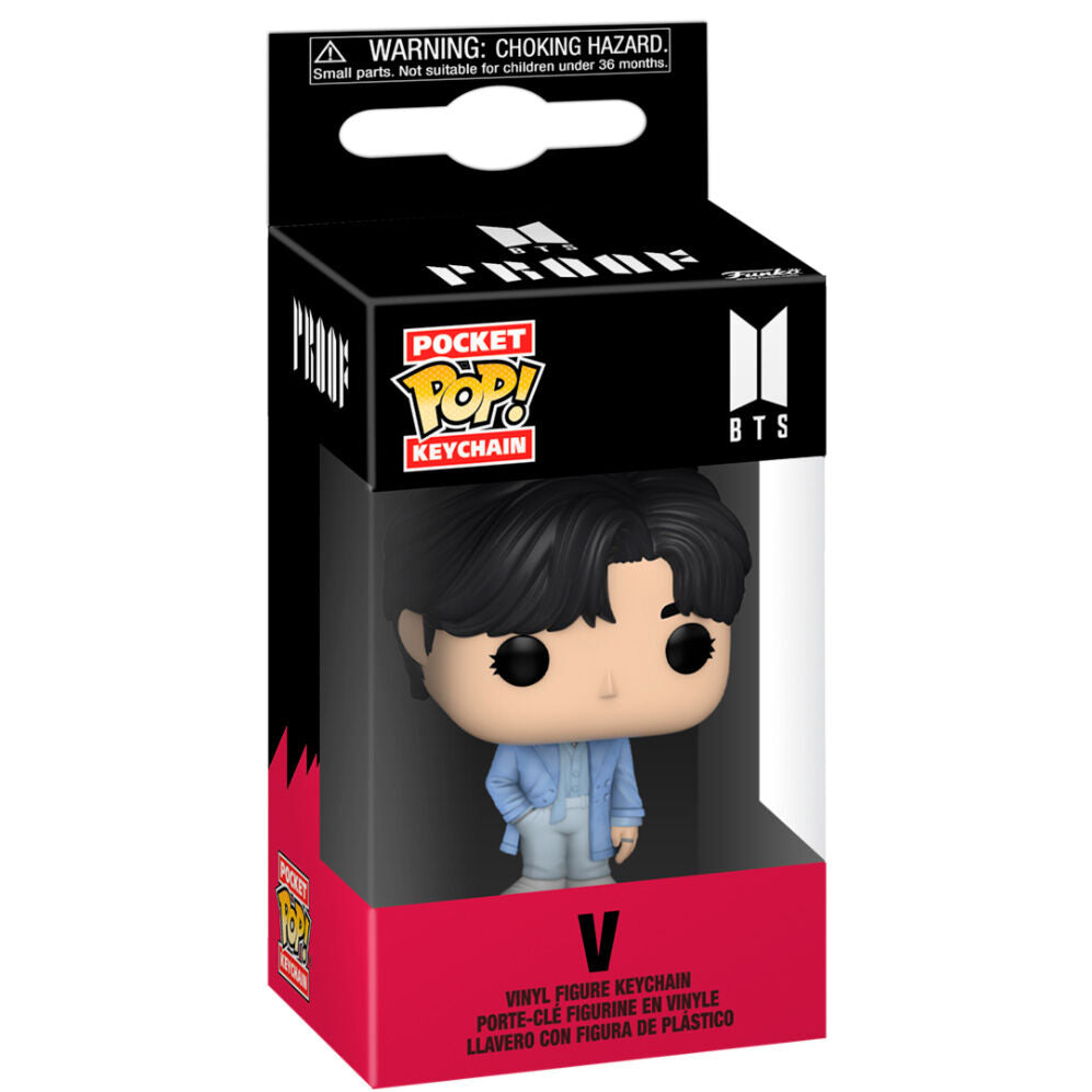 Llavero Pocket POP! FUNKO de V de BTS en caja