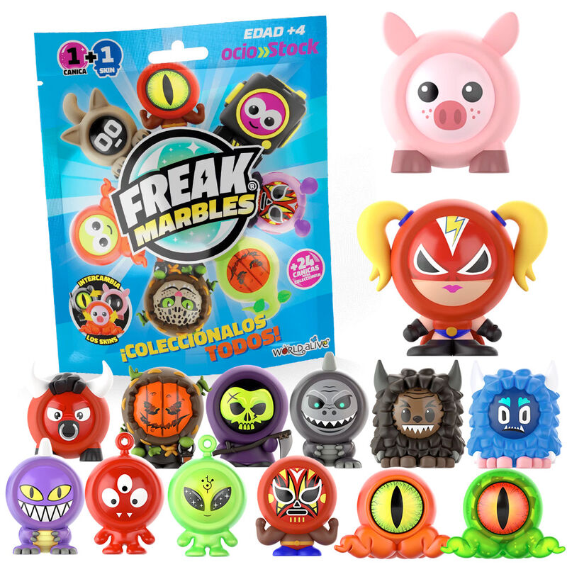 Bolsa sorpresa Freak Marbles con canicas y skins de personajes coloridos - 2