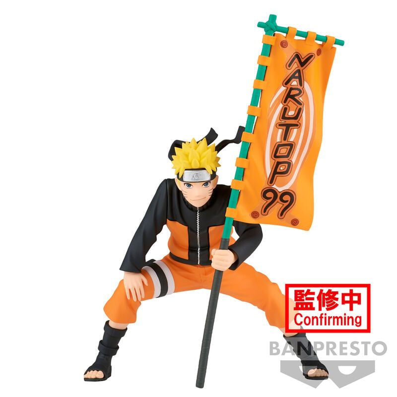 Figura de Uzumaki Naruto Narutop99 con estandarte naranja