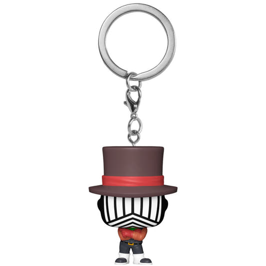 Llavero Funko Pocket Pop de Mr. Compress con sombrero de copa y máscara a rayas