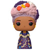 Figura Funko POP de Queen Charlotte con vestido morado y cabello decorado