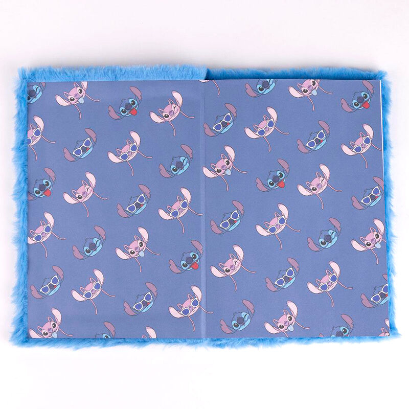 Cuaderno A5 azul de Stitch Disney con cubierta de textura peluda - 6