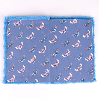 Cuaderno A5 azul de Stitch Disney con cubierta de textura peluda - 6