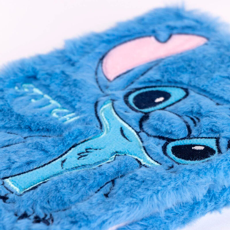 Cuaderno A5 azul de Stitch Disney con cubierta de textura peluda - 3