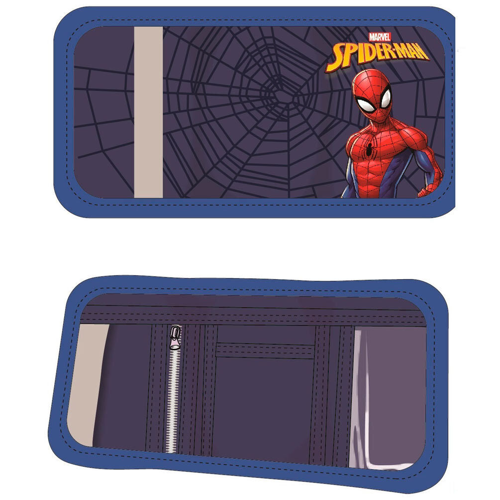 Cartera azul de Spider-Man MARVEL con diseño de telaraña