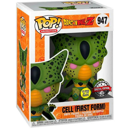 Figura Funko POP! de Cell en su primera forma con caja de Dragon Ball Z