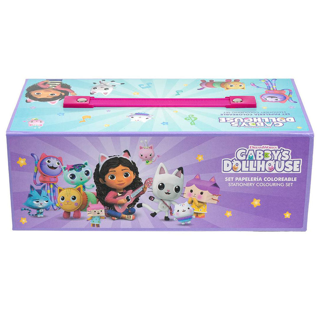 Maletín de papelería coloreable de Gabby's Dollhouse con bandejas y materiales de dibujo - 6