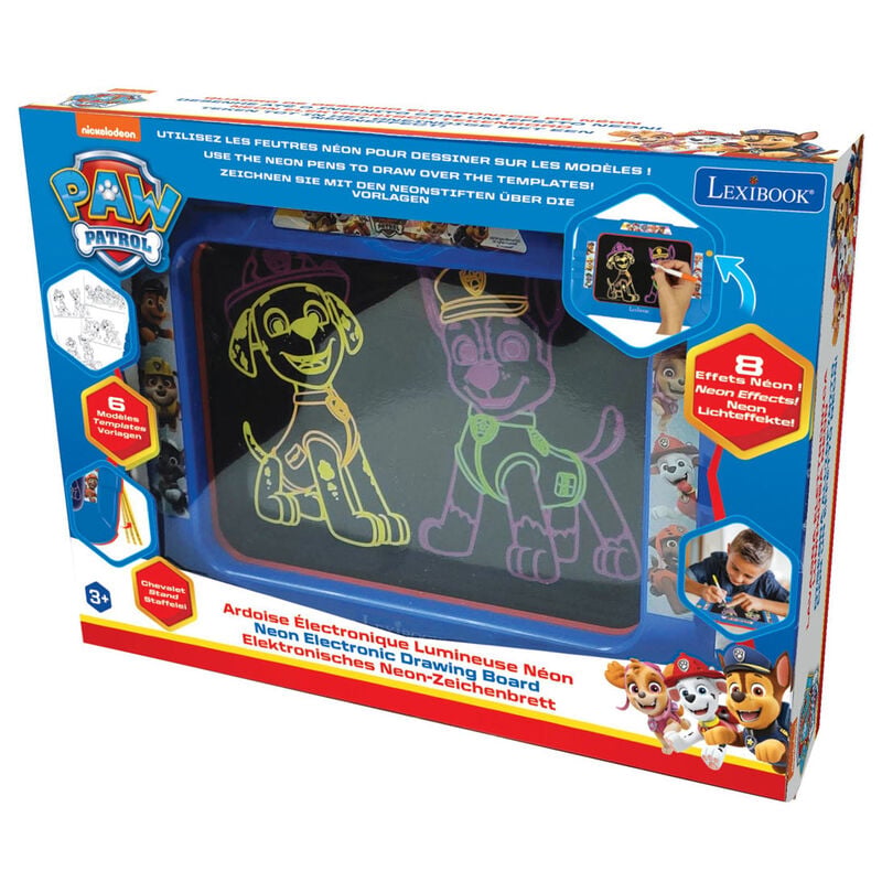 Pizarra luminosa Paw Patrol de LEXIBOOK con plantillas y marcadores