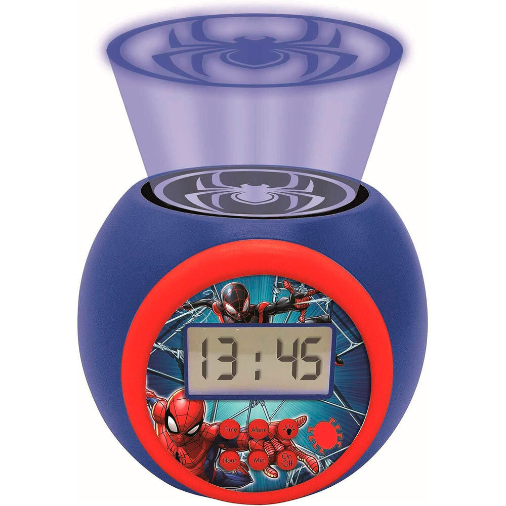Reloj despertador Spiderman Marvel azul y rojo con proyector