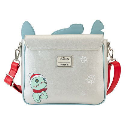 Bolso bandolera Loungefly de Stitch con gorro navideño y correa roja - 4