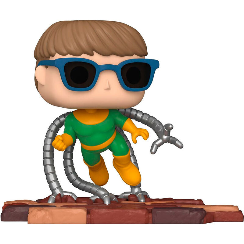 Figura Funko POP Deluxe de Doctor Octopus con tentáculos mecánicos y base rocosa