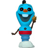 Figura Funko POP exclusiva de Olaf como genio con lámpara dorada