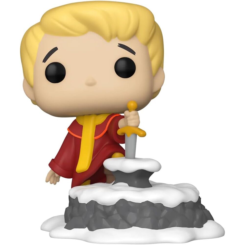 Figura Funko POP Deluxe de Arthur extrayendo Excalibur del yunque