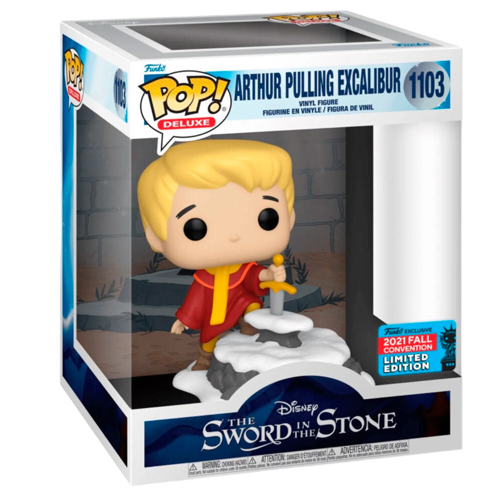 Figura Funko POP Deluxe de Arthur extrayendo Excalibur del yunque - 2