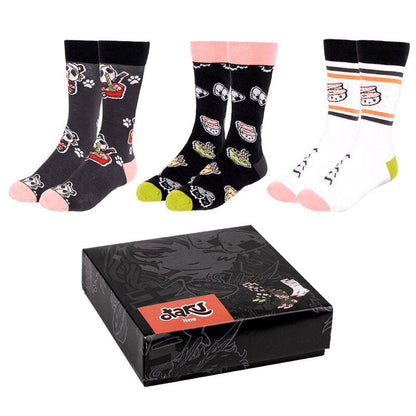 Set CERDÁ de tres pares de calcetines Otaku con diseños anime