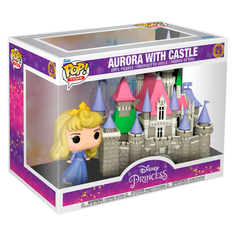 Figura FUNKO POP Town de Aurora junto a un castillo Disney - 2