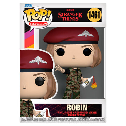 Figura Funko POP! de Robin de Stranger Things con boina roja y uniforme de camuflaje - 2